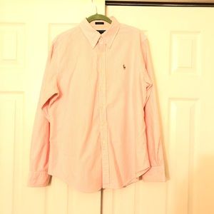 Ralph Lauren Classic Fit Pink white stripe size 16